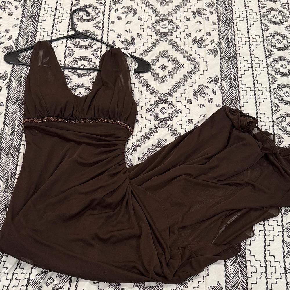 David's Bridal Chocolate Brown Dress